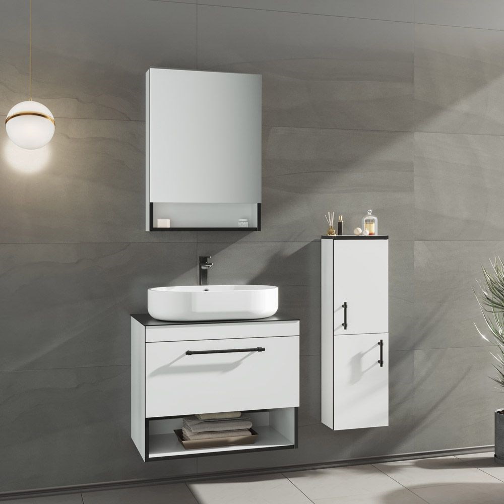 Orka Knidos 70 cm Ayna Dolaplı Banyo Dolabı
