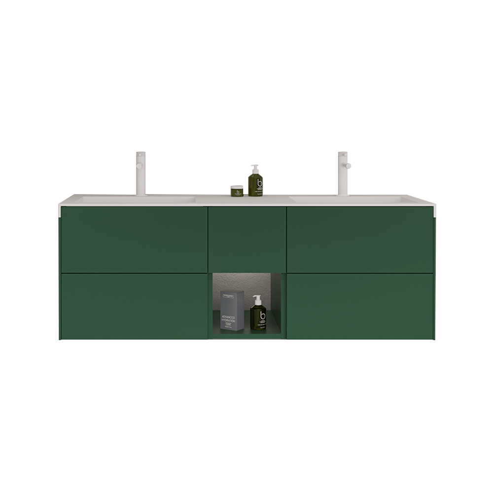 OrkaMilano 140 cm Çift Lavabolu Banyo Dolabı Alt Modülü