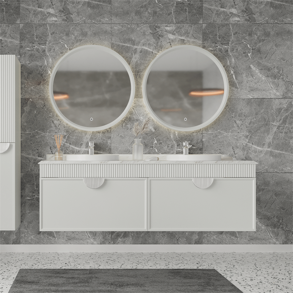 OrkaMolino 160 cm Çift Lavabolu Banyo Dolabı