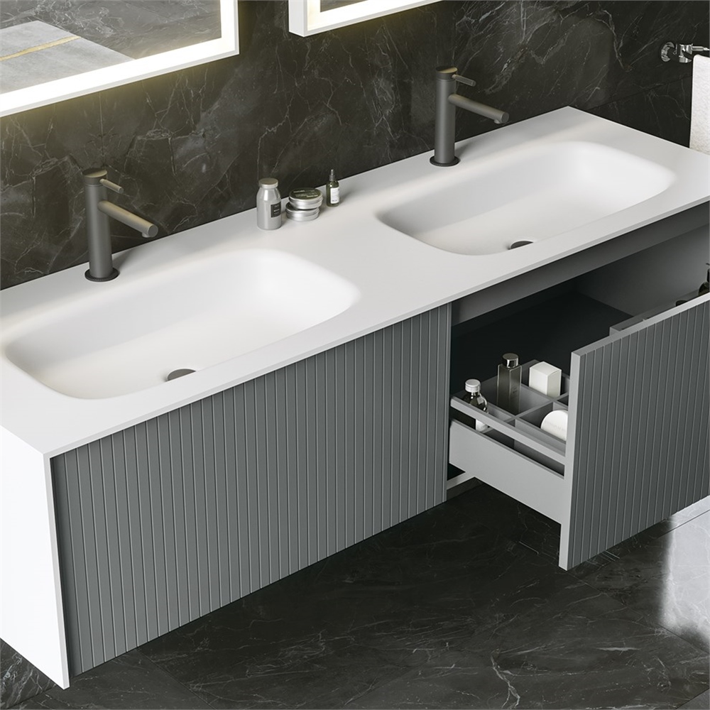 Orka Cube 160 cm Çift Gözlü Banyo Dolabı Alt Modülü