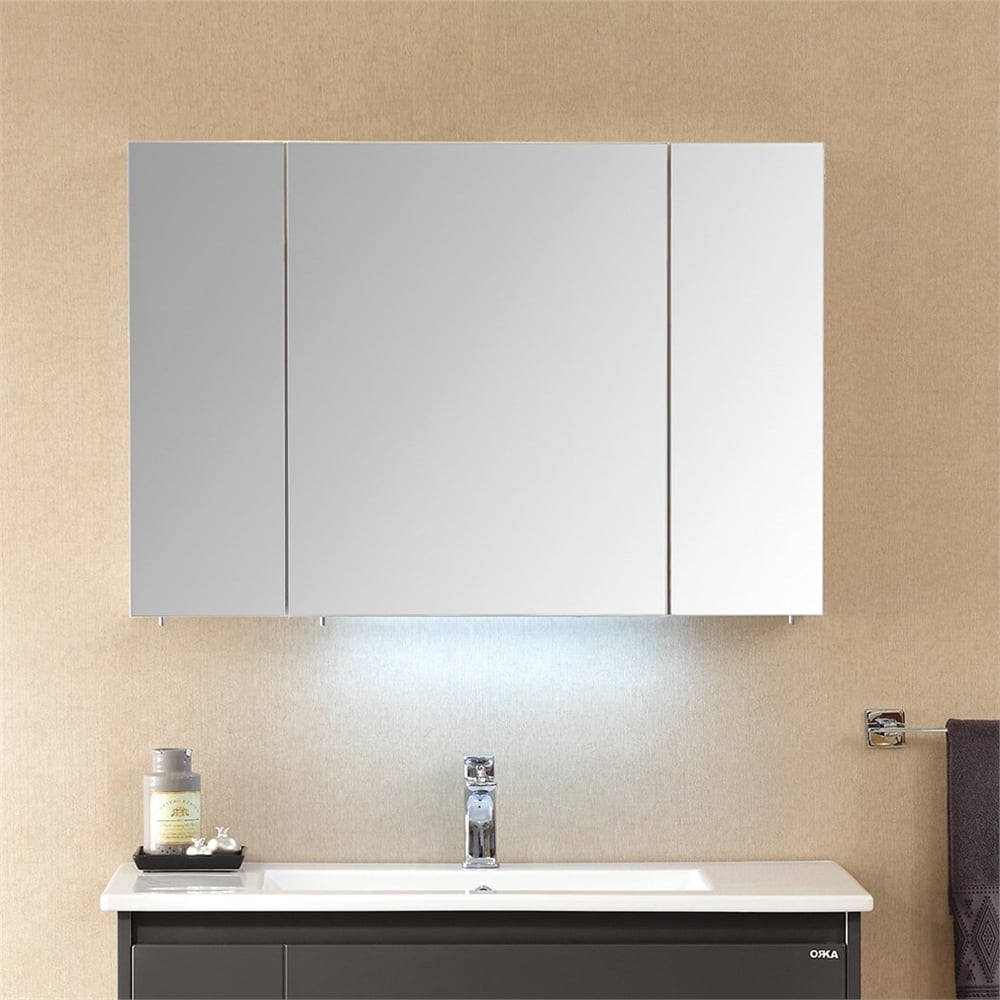 Orka Likya 80 cm Ledli Dolaplı Ayna