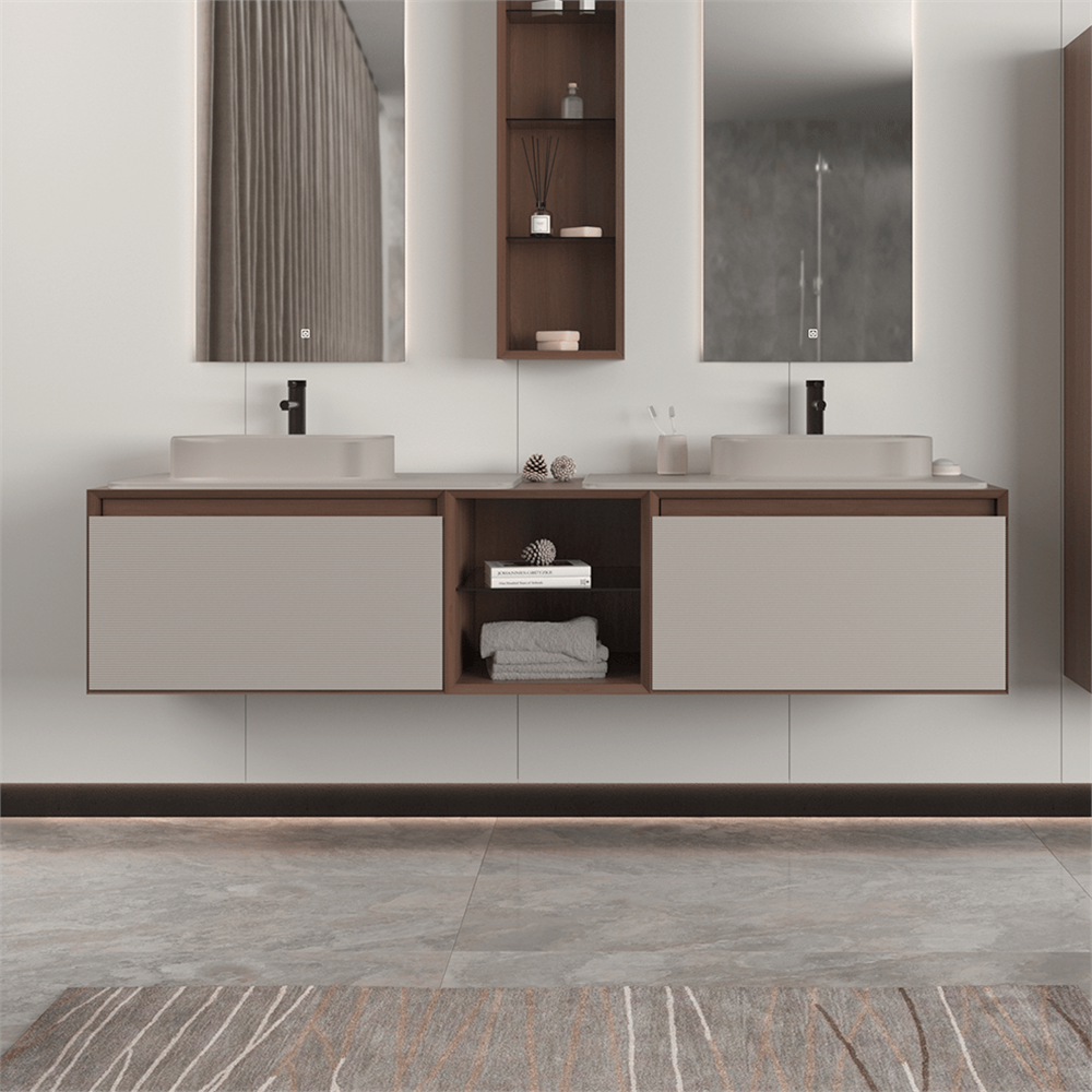 OrkaPacific 180 cm Çift Lavabolu Banyo Dolabı Alt Modülü