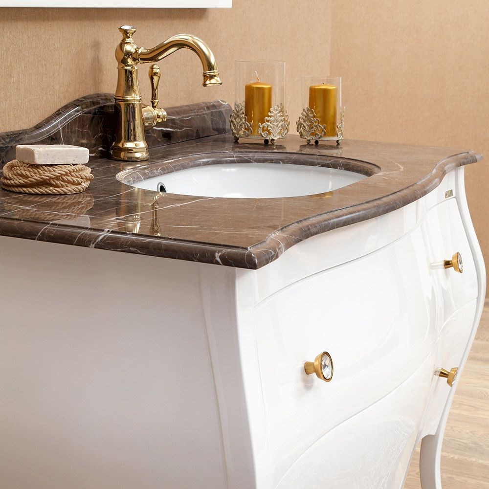 Orka Prestige 110 cm Altın Varak Banyo Dolabı Alt Modülü