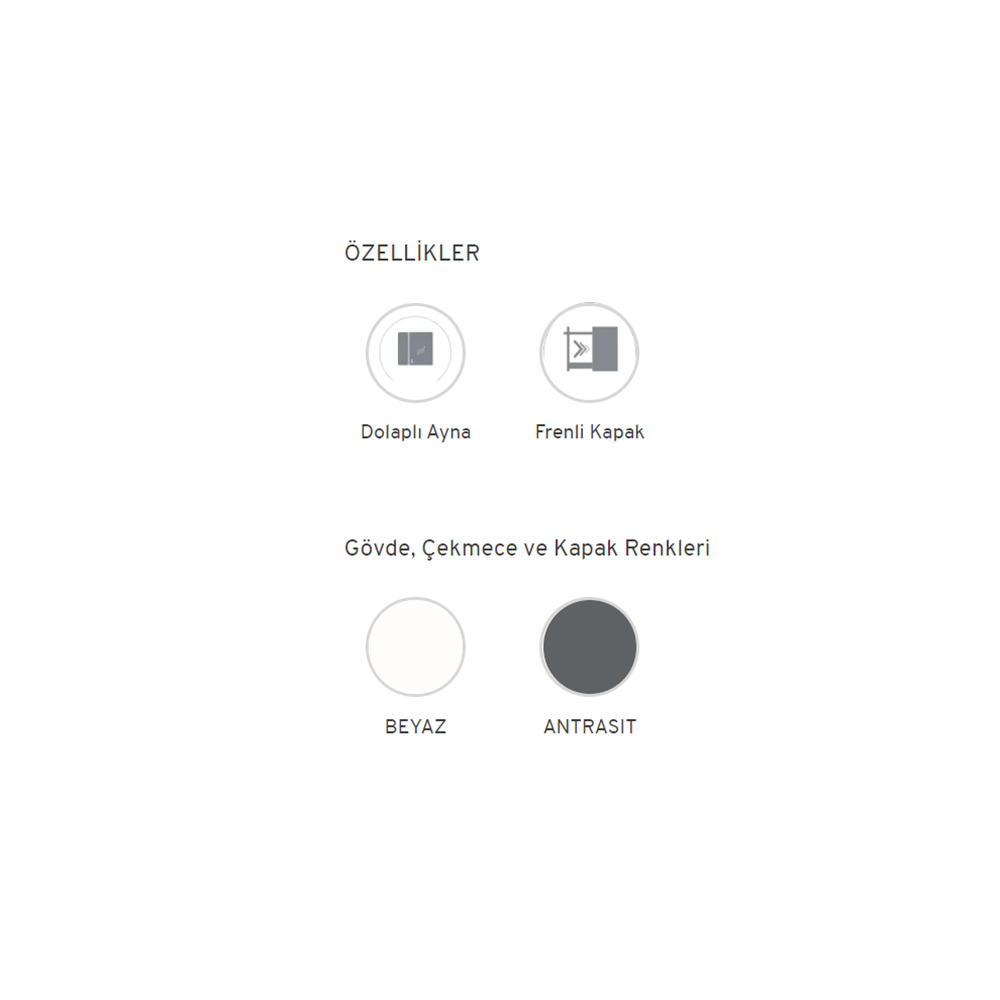 Orka Side 65 cm Kapaklı Banyo Dolabı