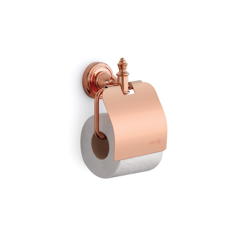 OrkaTopkapı Rose Gold Kapaklı Tuvalet Kağıtlığı
