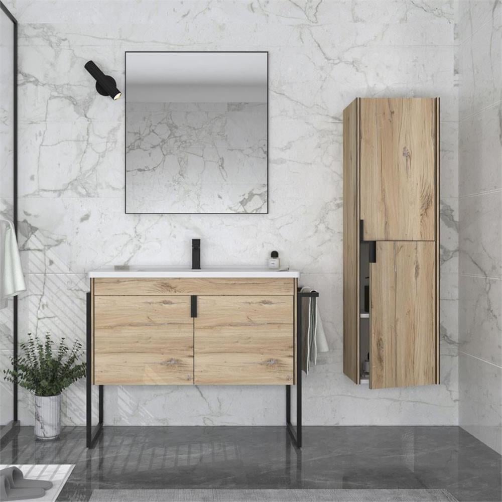Orka Trio 100 cm Ayaklı Kapaklı Banyo Dolabı