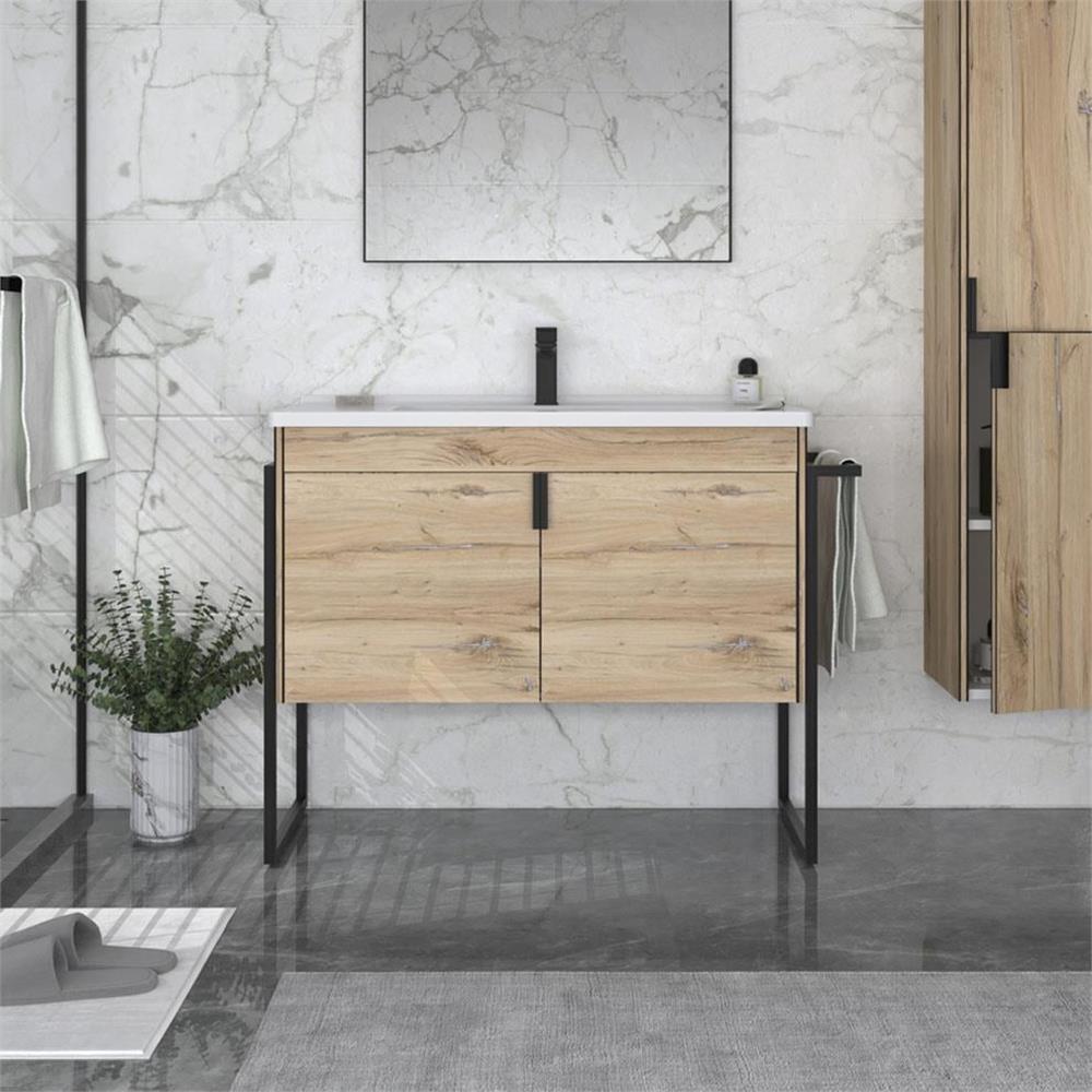 Orka Trio 100 cm Ayaklı Kapaklı Banyo Dolabı Alt Modülü