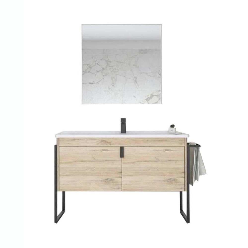 OrkaTrio 100 cm Ayaklı Kapaklı Banyo Dolabı