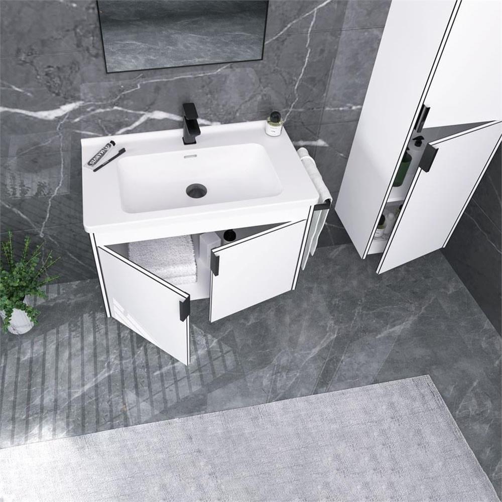 Orka Trio 65 cm Asma Kapaklı Banyo Dolabı