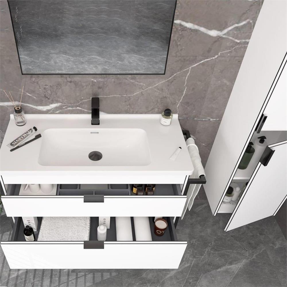 Orka Trio 65 cm Ayaklı Çekmeceli Banyo Dolabı