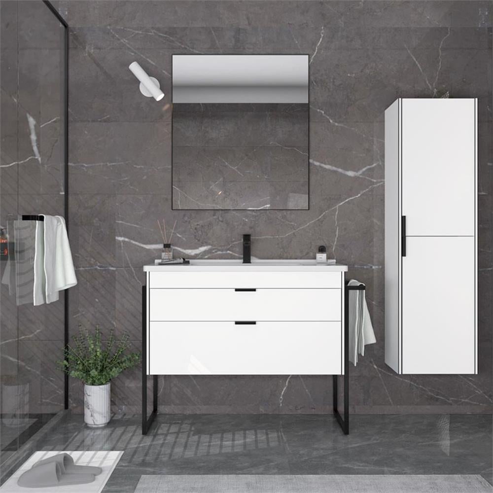 Orka Trio 65 cm Ayaklı Çekmeceli Banyo Dolabı
