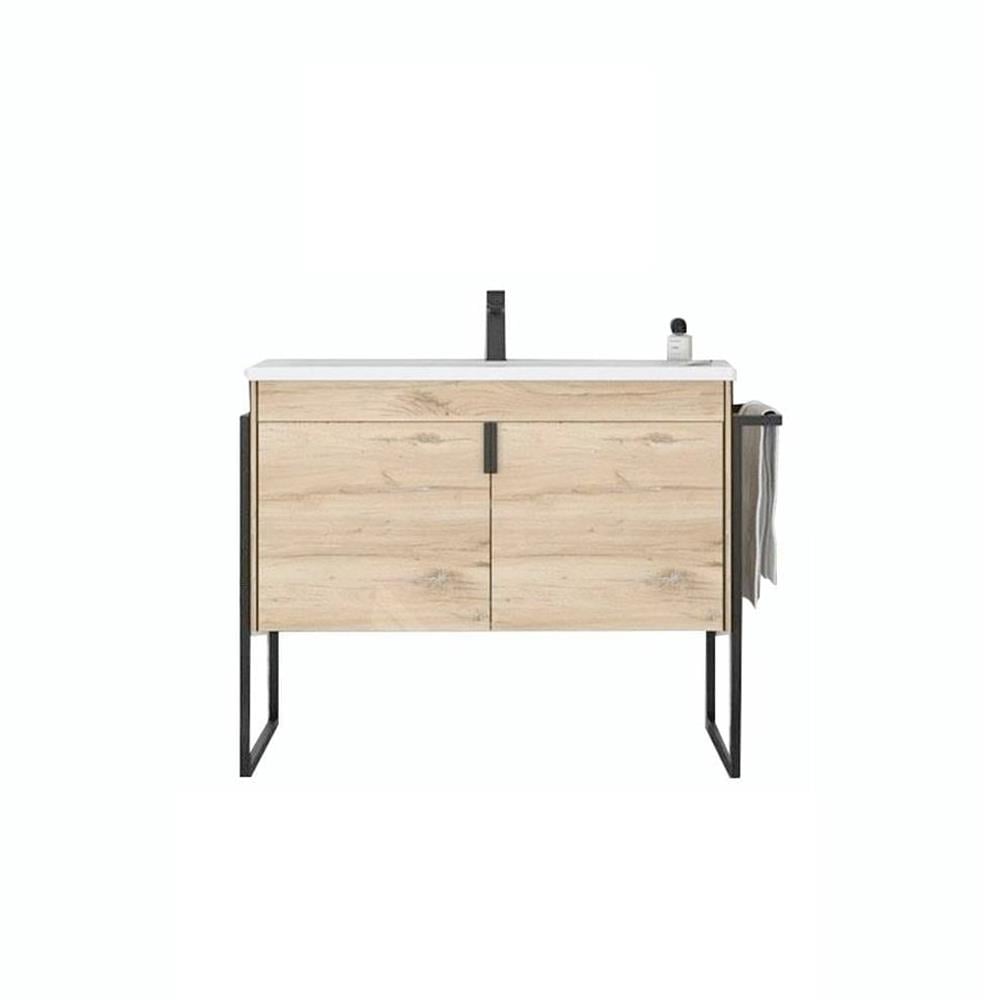 OrkaTrio 80 cm Ayaklı Kapaklı Banyo Dolabı Alt Modülü