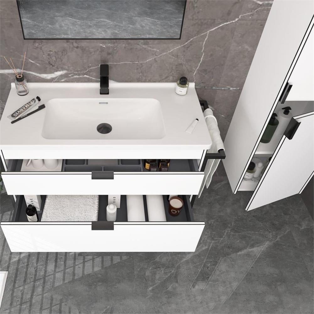 Orka Trio 85 cm Ayaklı Çekmeceli Banyo Dolabı