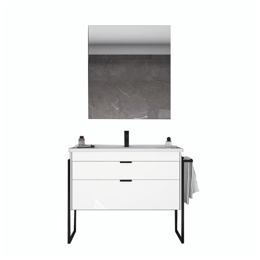 OrkaTrio 85 cm Ayaklı Çekmeceli Banyo Dolabı