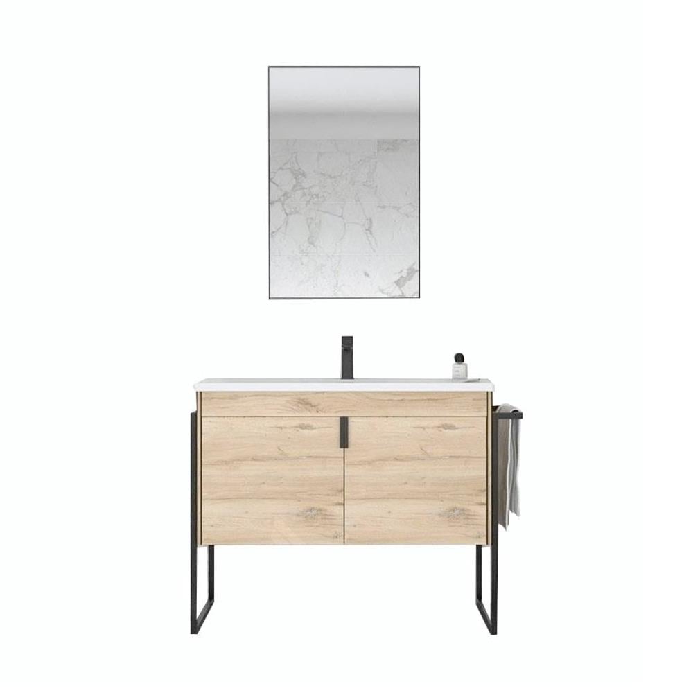 OrkaTrio 85 cm Ayaklı Kapaklı Banyo Dolabı