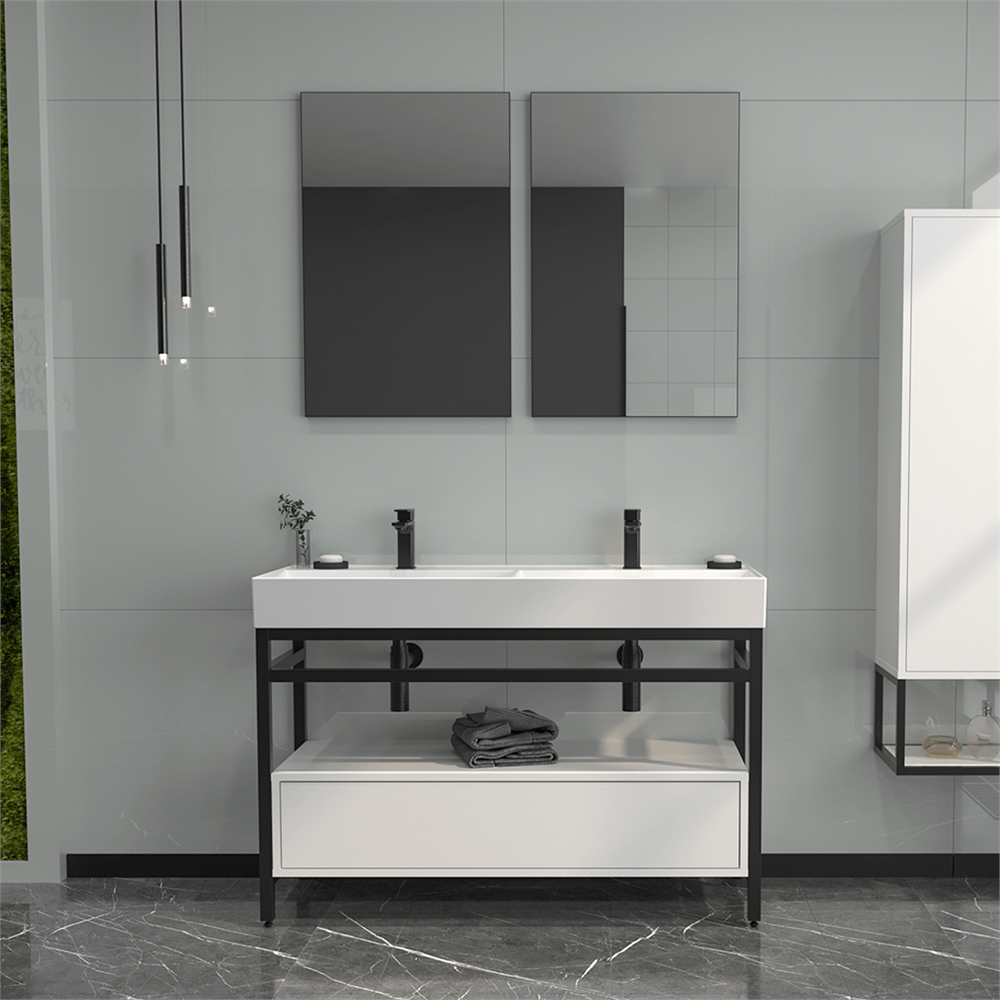 OrkaVegas 120 cm Metal Ayaklı Banyo Dolabı