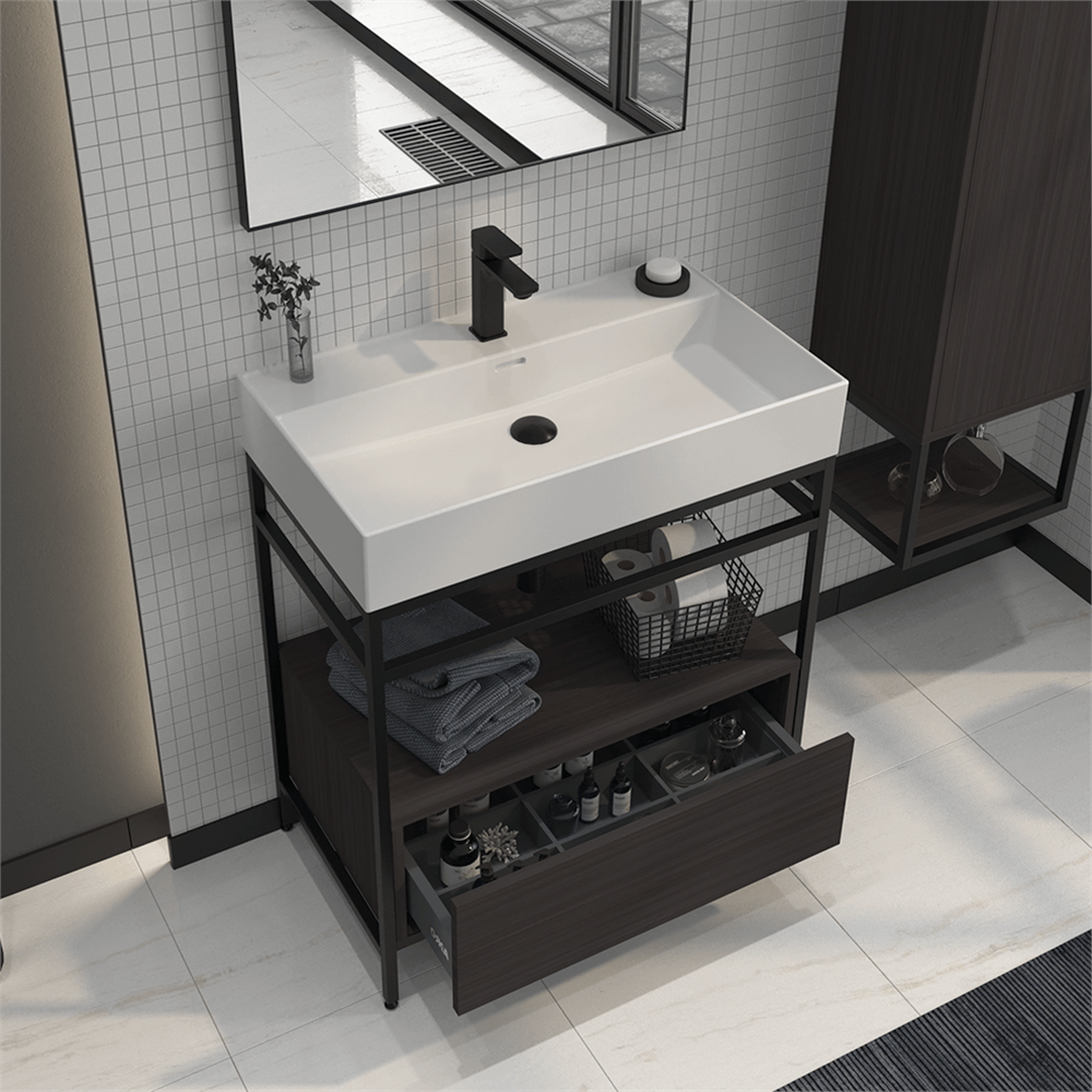 OrkaVegas 60 cm Metal Ayaklı Banyo Dolabı Alt Modülü