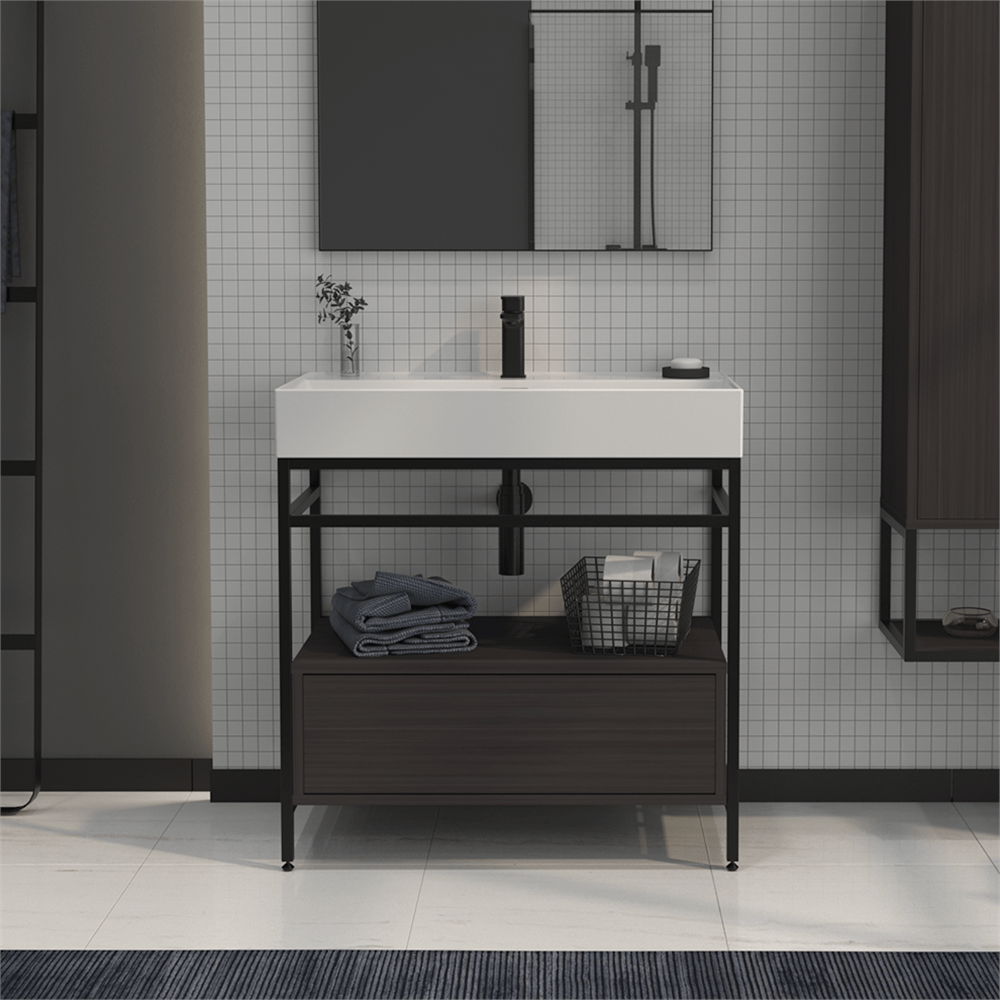 Orka Vegas 80 cm Metal Ayaklı Banyo Dolabı Alt Modülü