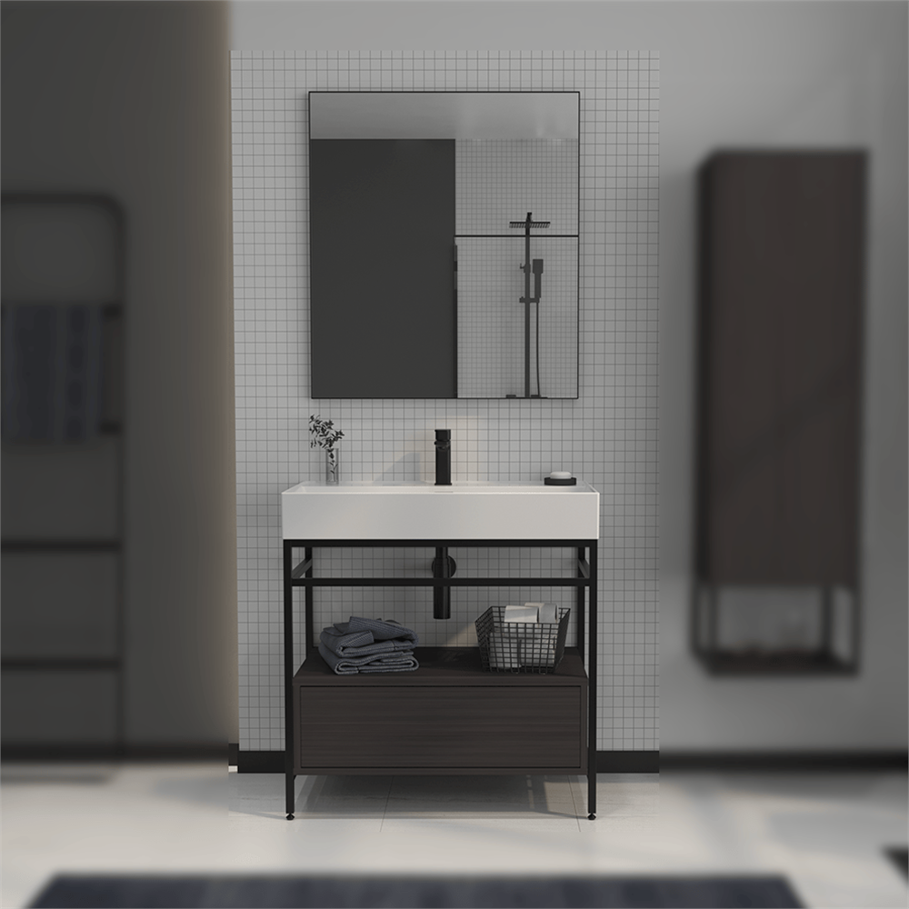 OrkaVegas 80 cm Metal Ayaklı Banyo Dolabı