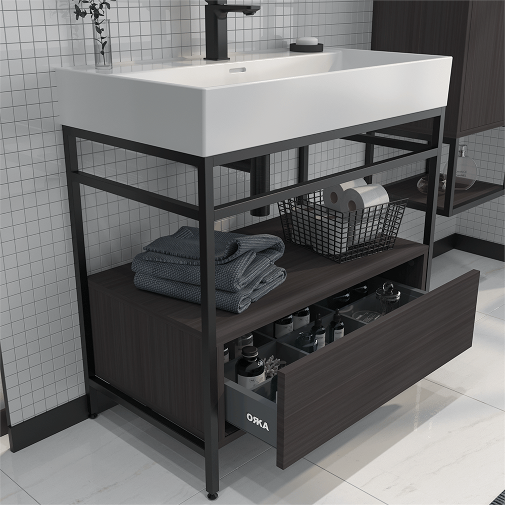 Orka Vegas 80 cm Metal Ayaklı Banyo Dolabı