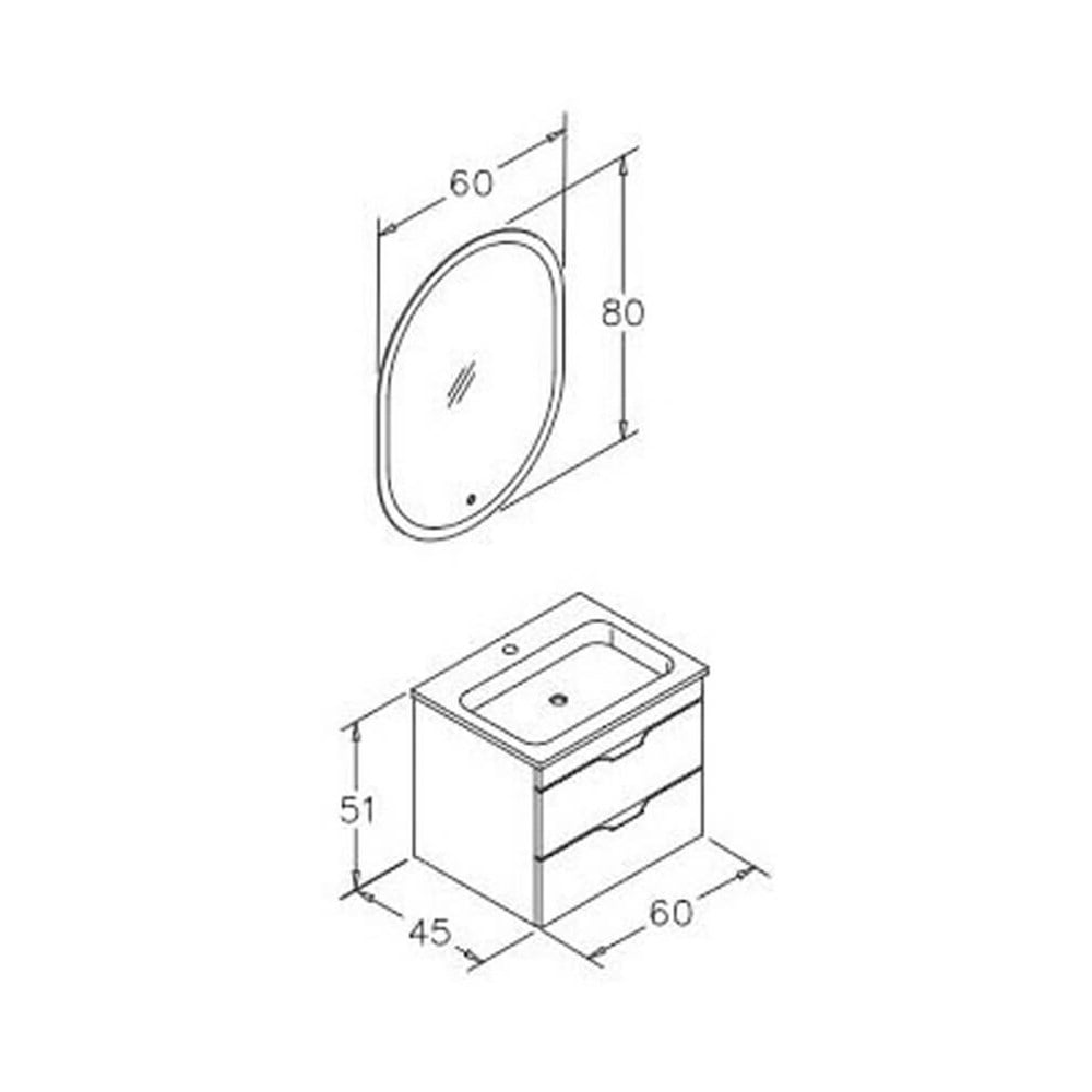 Orka Vento 60 cm Banyo Dolabı