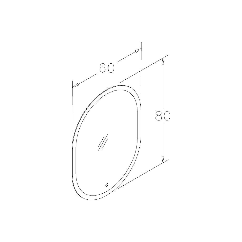 Orka Vento 60 cm Ledli Oval Ayna