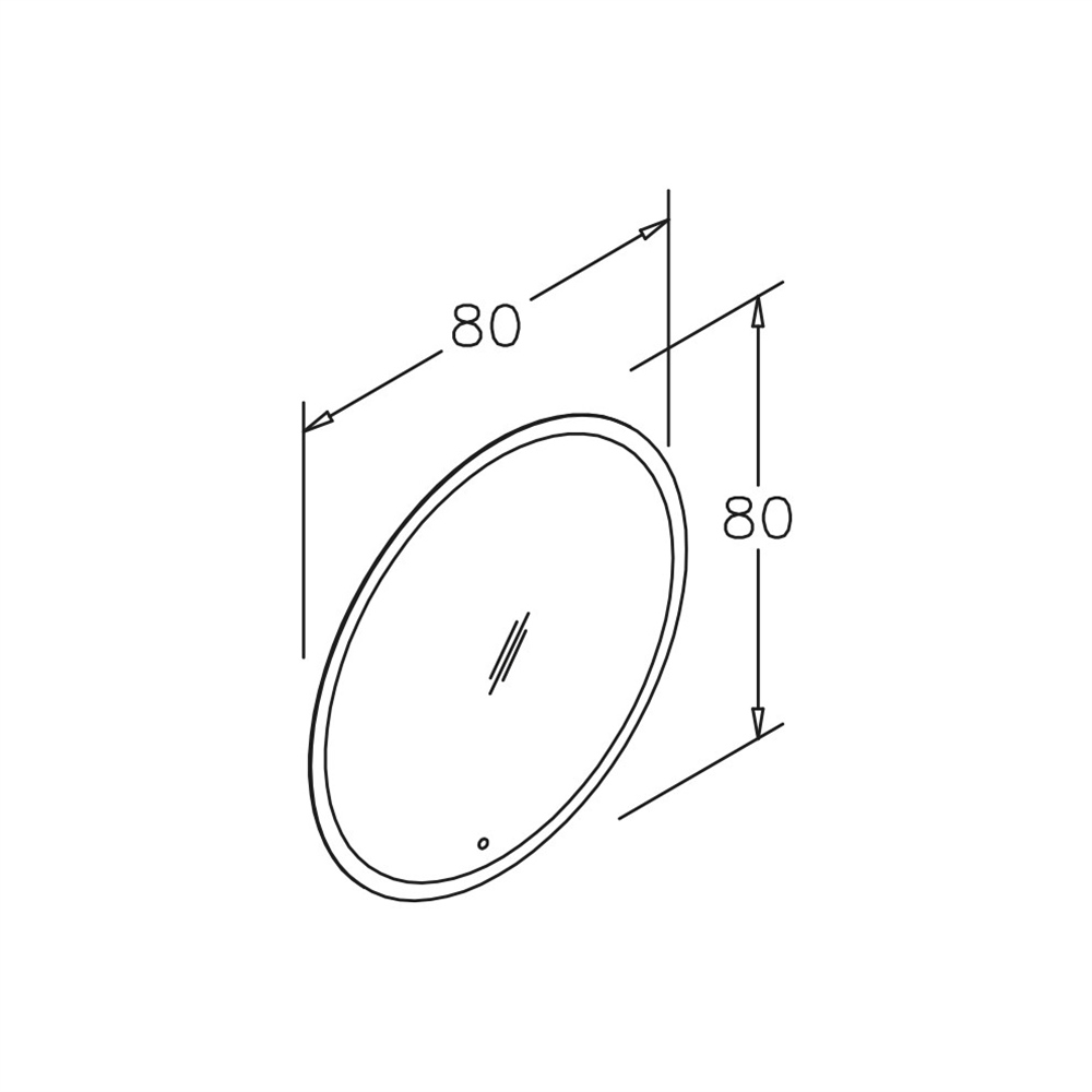 Orka Vento 80 cm Ledli Oval Ayna