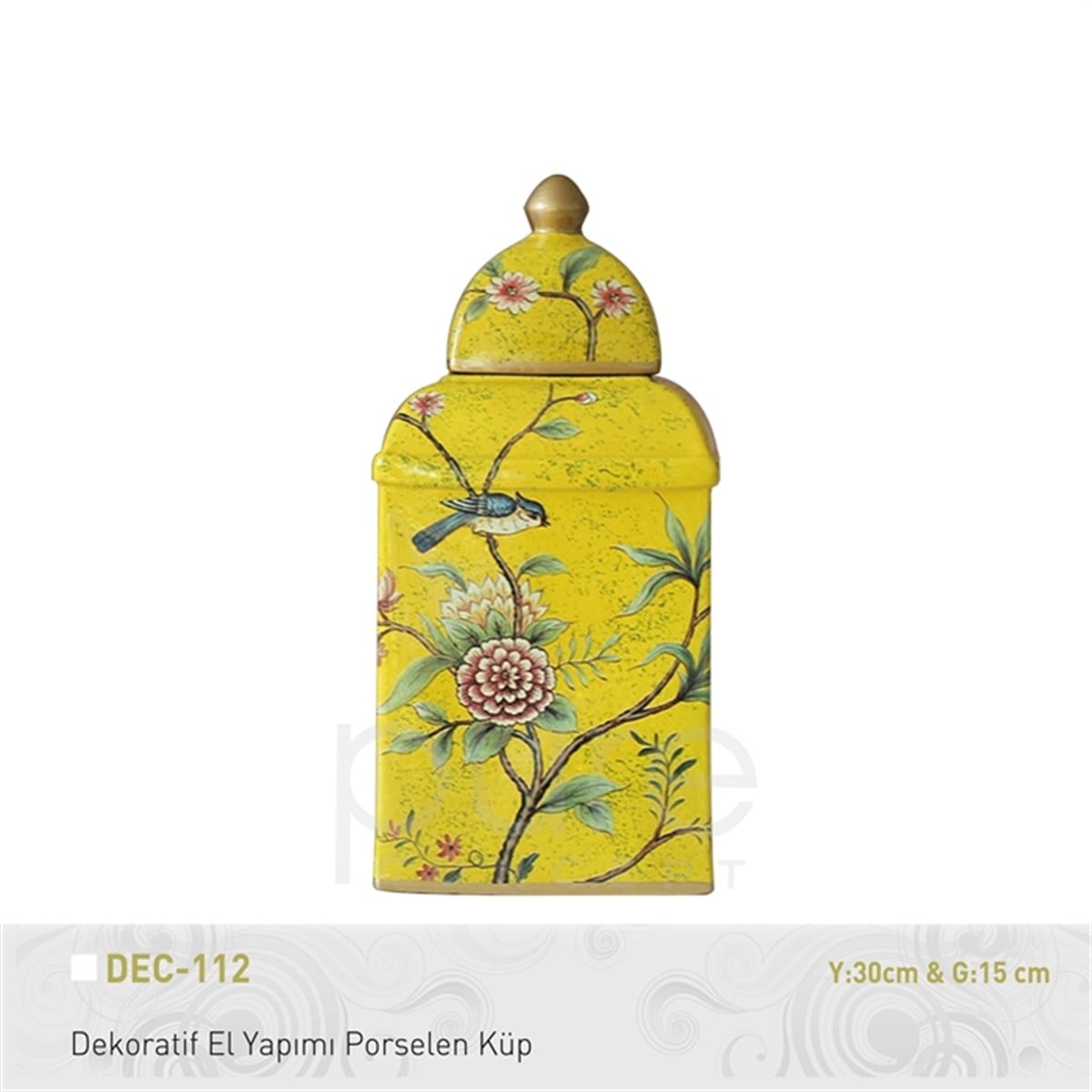 Pure | Dekoratif El Yapımı Porselen Küp Y30xg15