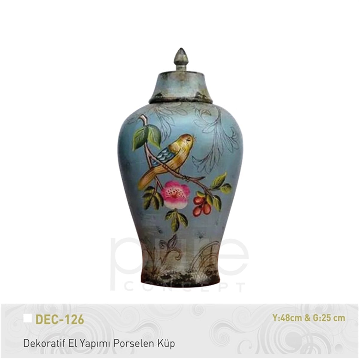 Pure | Dekoratif El Yapımı Porselen Küp Y48xg25
