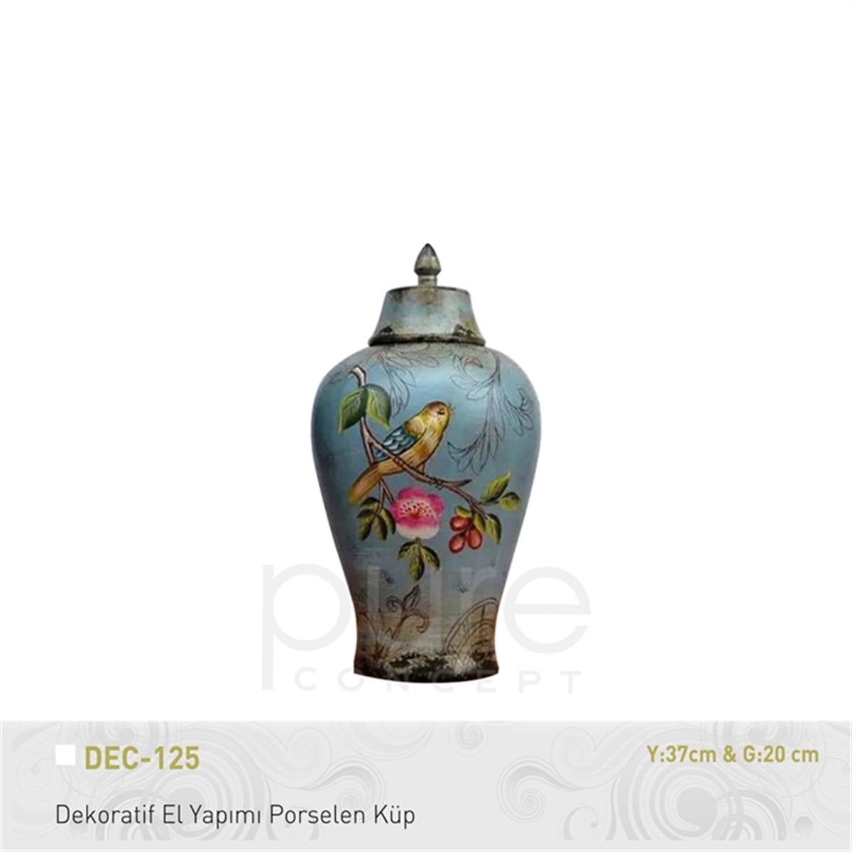 Pure | Dekoratif El Yapımı Porselen Küp Y32xg20