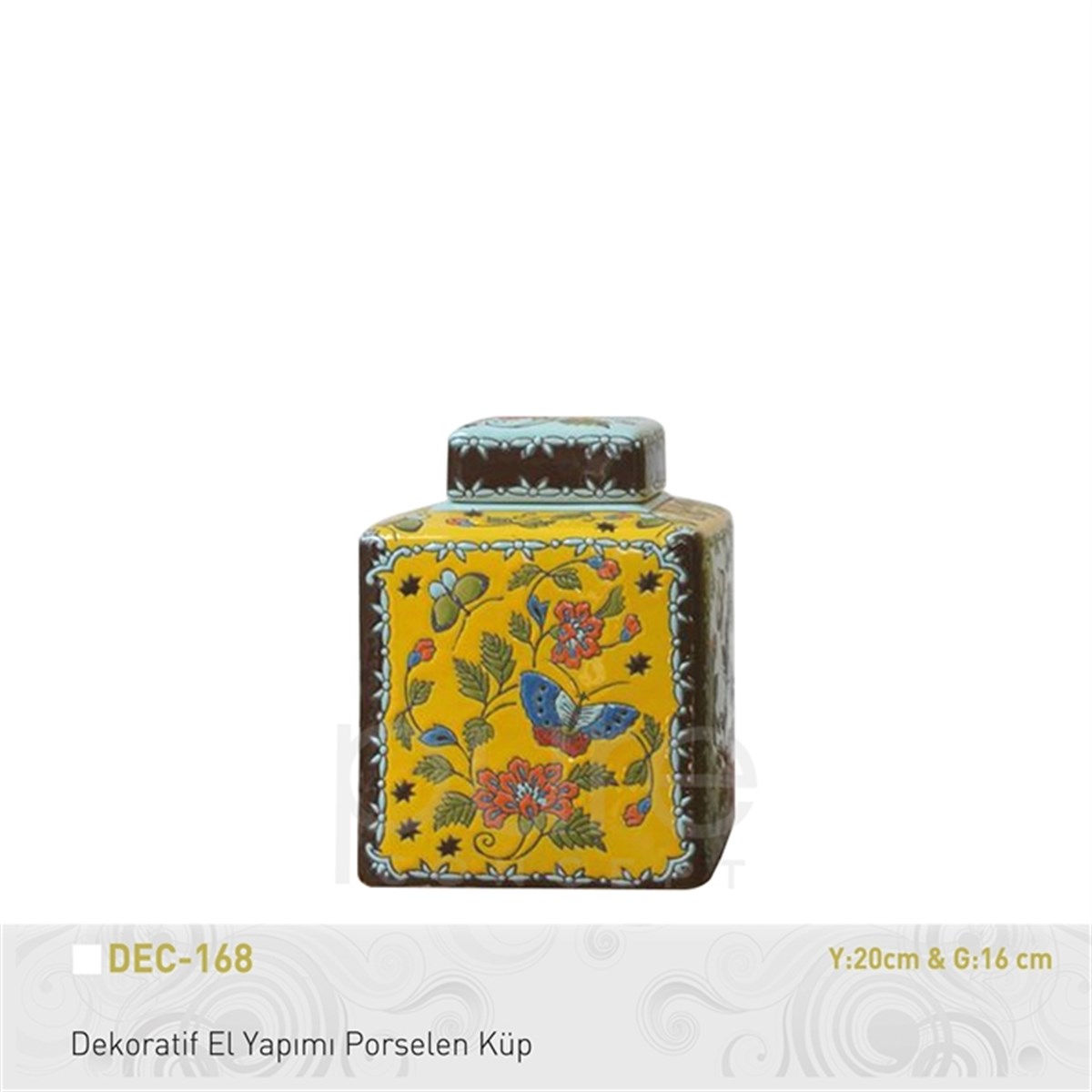 Pure | Dekoratif El Yapımı Porselen Küp Y20xg16