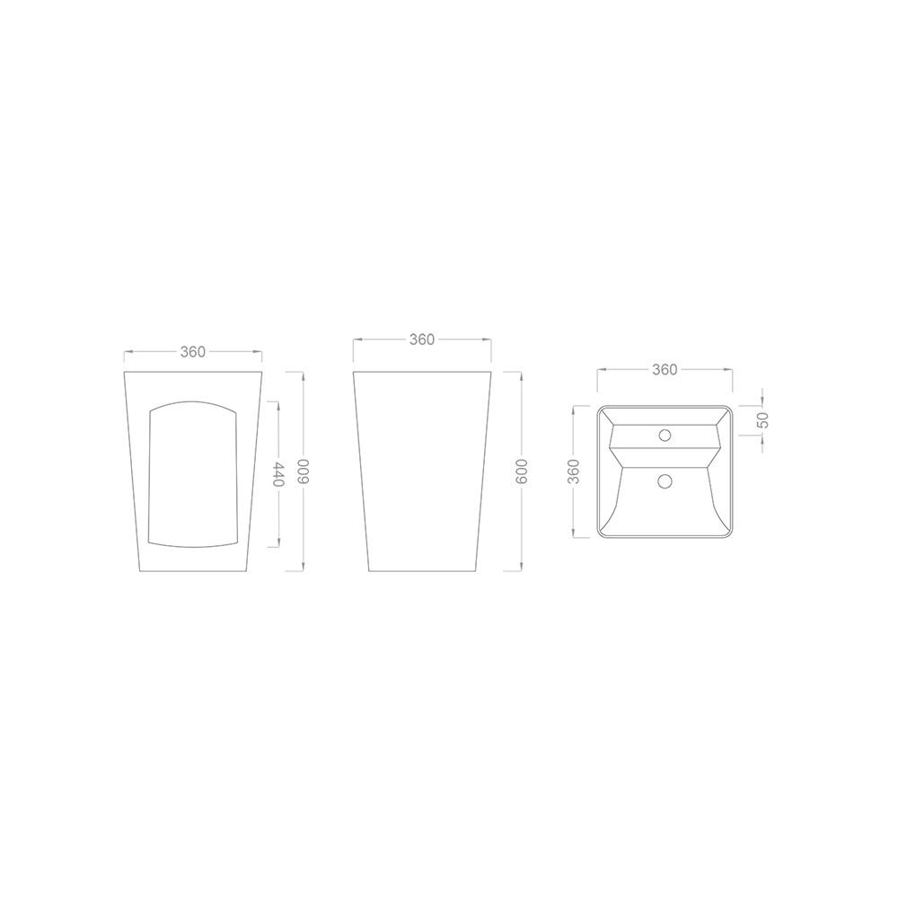 Pure Concept Beyaz Asma Monoblok Lavabo