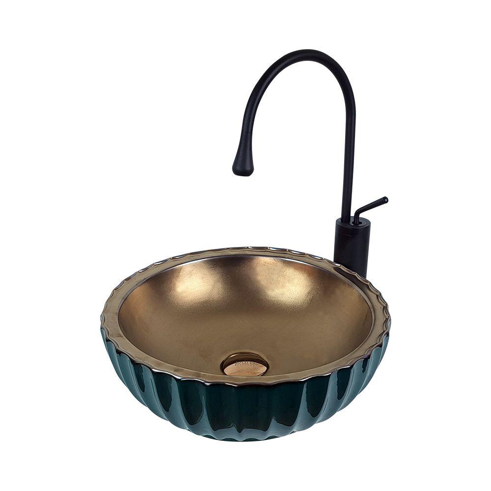 Pure Concept 40 cm Yeşil Bronz Tezgah Üstü Lavabo