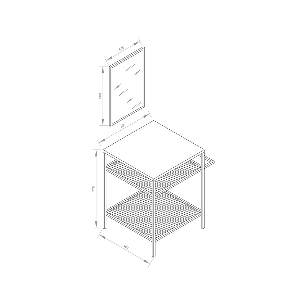Pure Concept 80 cm Metal Etajerli Banyo Dolabı