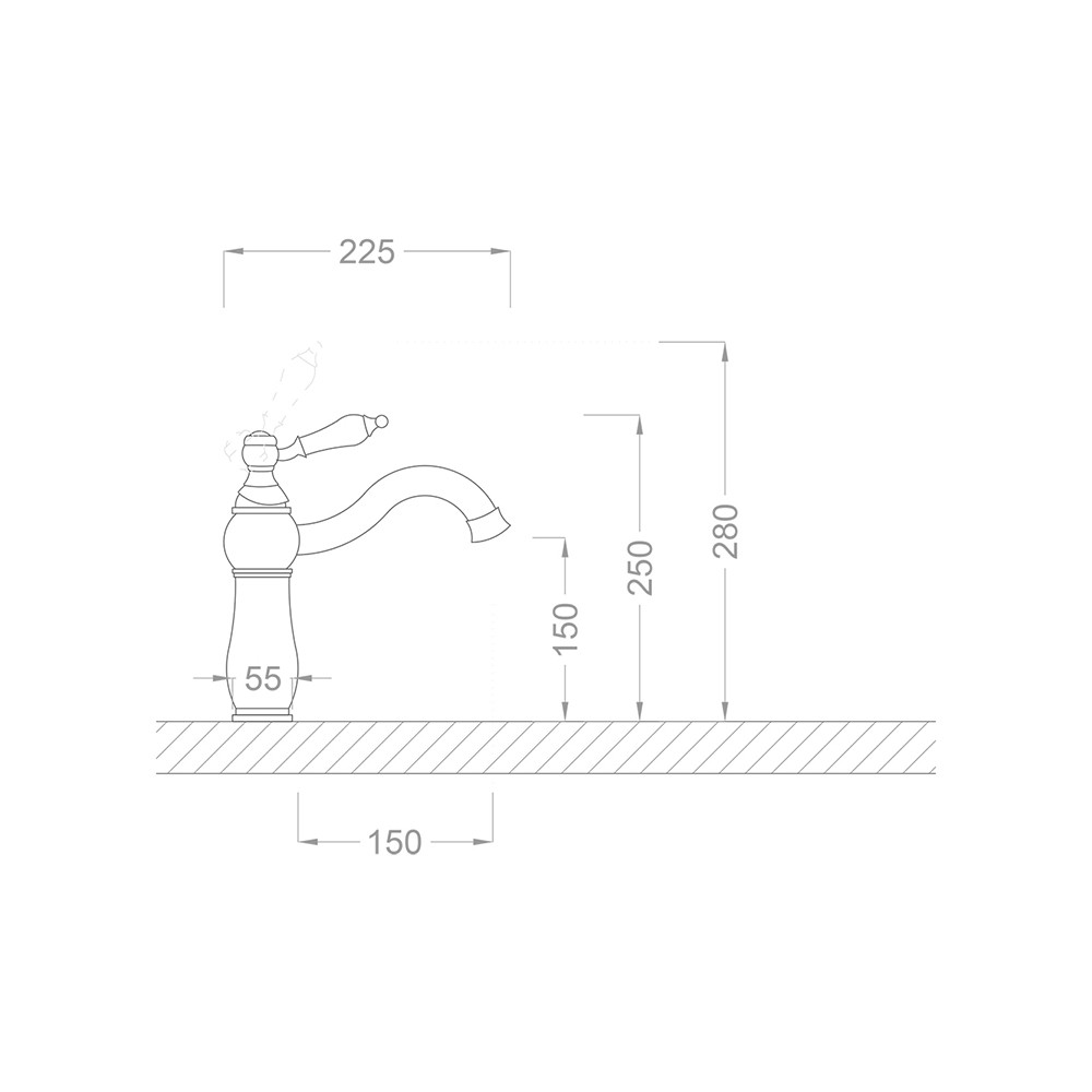 Pure Concept Beyaz Altın Lavabo Bataryası