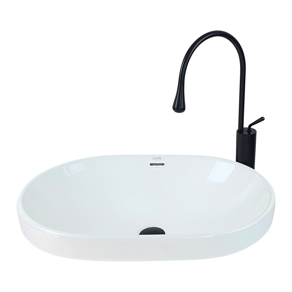 Pure Concept Beyaz Yarı Ankastre Çanak Lavabo