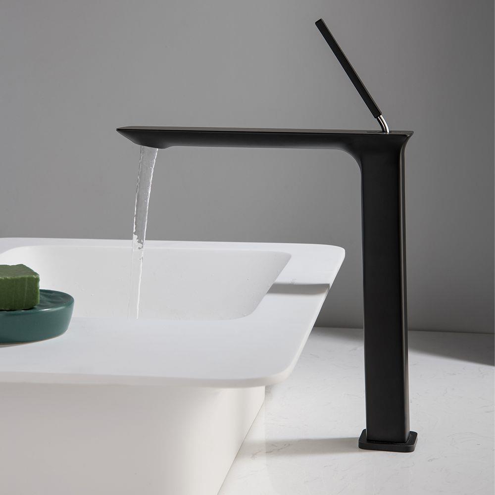 Pure Concept Elegant Mat Siyah Çanak Lavabo Bataryası