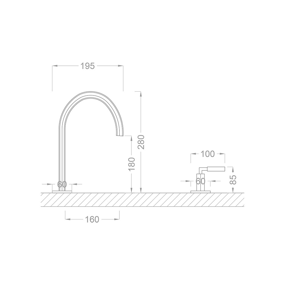 Pure Concept Elegate Altın Üç Delikli Lavabo Bataryası