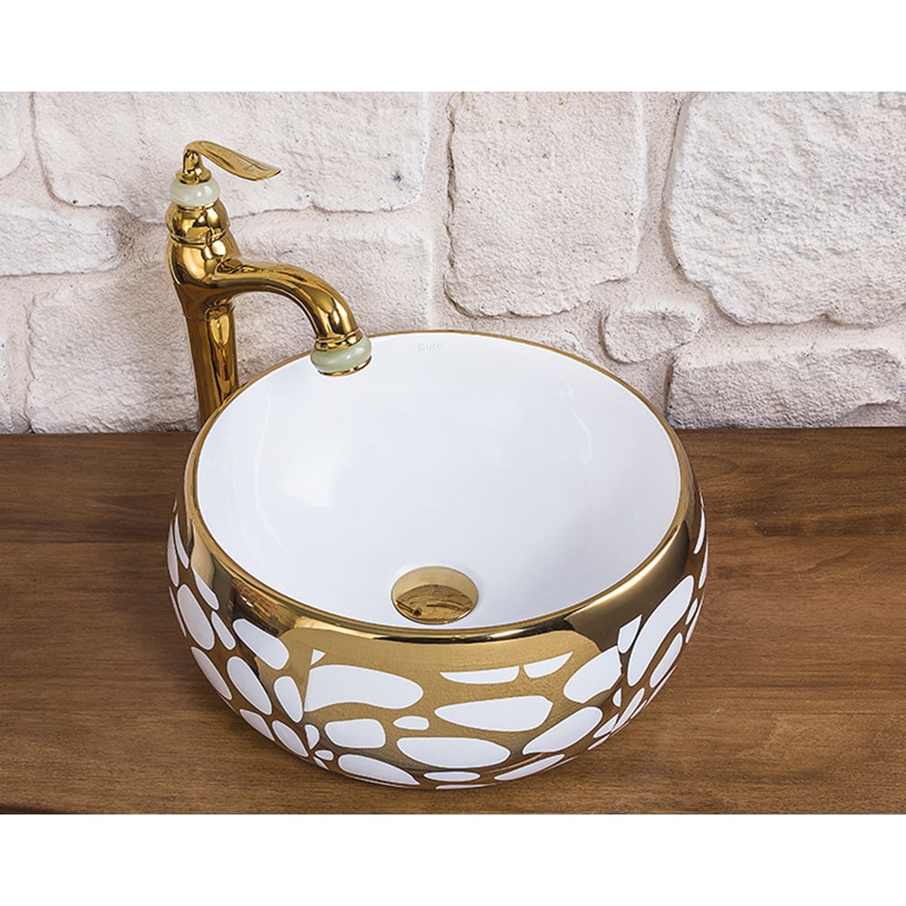 Pure ConceptEyes Gold White Çanak Lavabo
