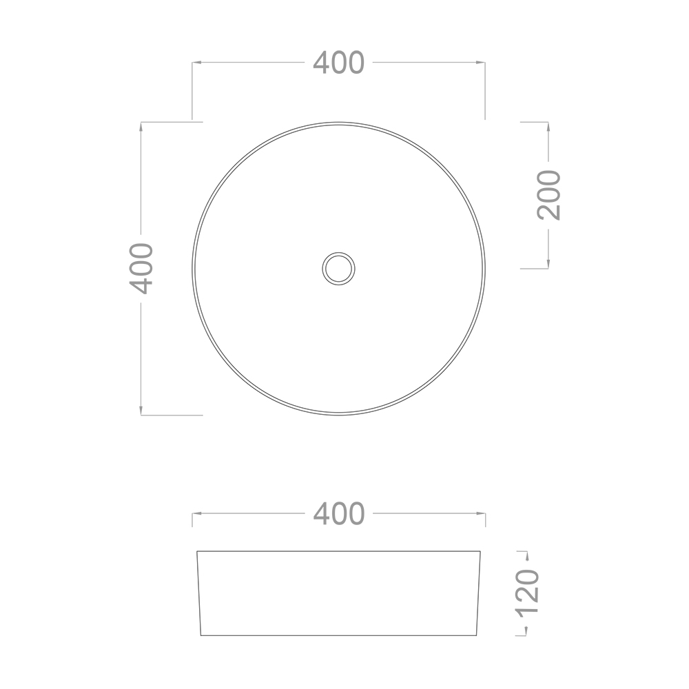 Pure Concept Faralya 40 cm Mat Gri Calacatta Tezgah Üstü Çanak Lavabo