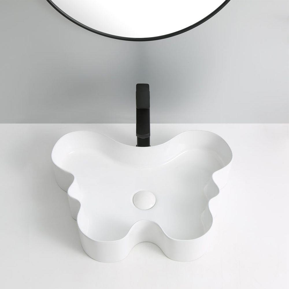 Pure Concept Farfalla 55 cm Dekoratif Beyaz Çanak Lavabo