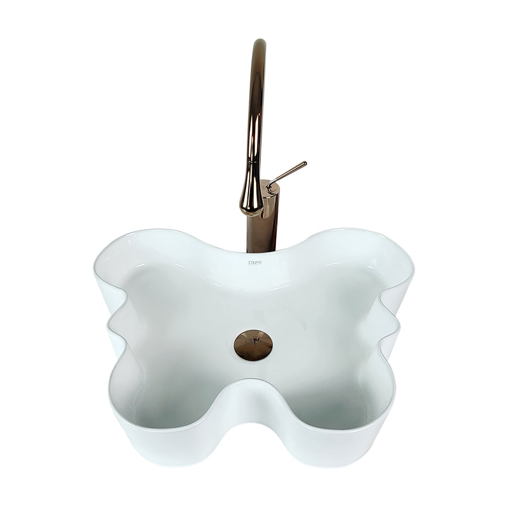 Pure ConceptFarfalla 55 cm Dekoratif Beyaz Çanak Lavabo