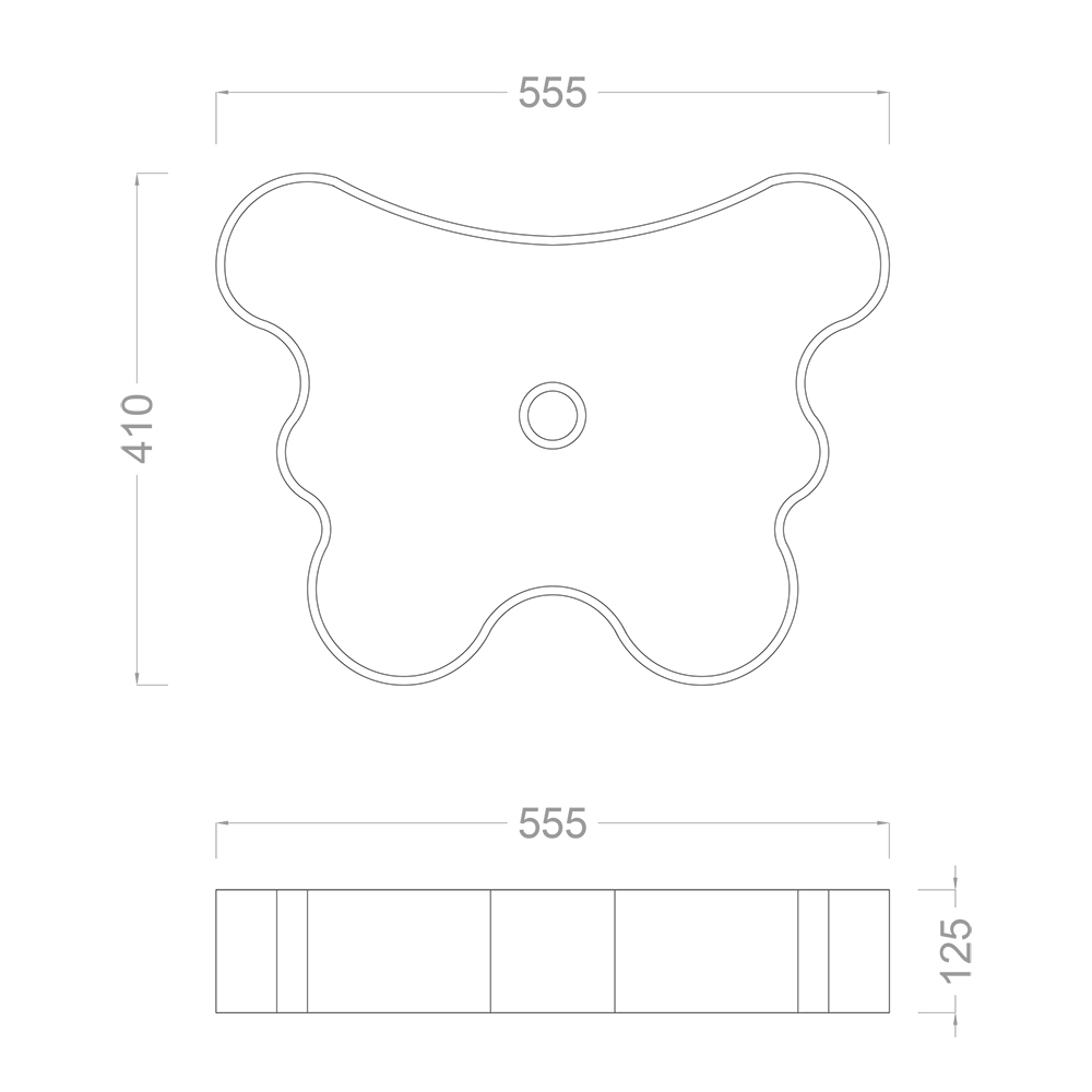 Pure Concept Farfalla 55 cm Dekoratif Beyaz Çanak Lavabo