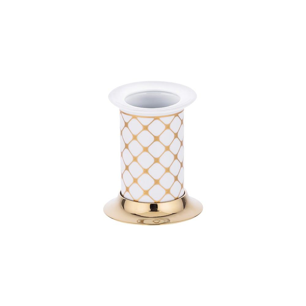 Pure ConceptGeometrik Beyaz Altın / Pvd Gold Set Üstü Diş Fırçalık