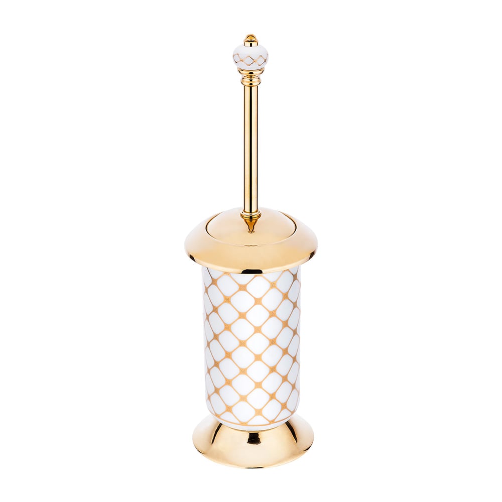 Pure ConceptGeometrik Beyaz Altın / Pvd Gold Klozet Fırçası