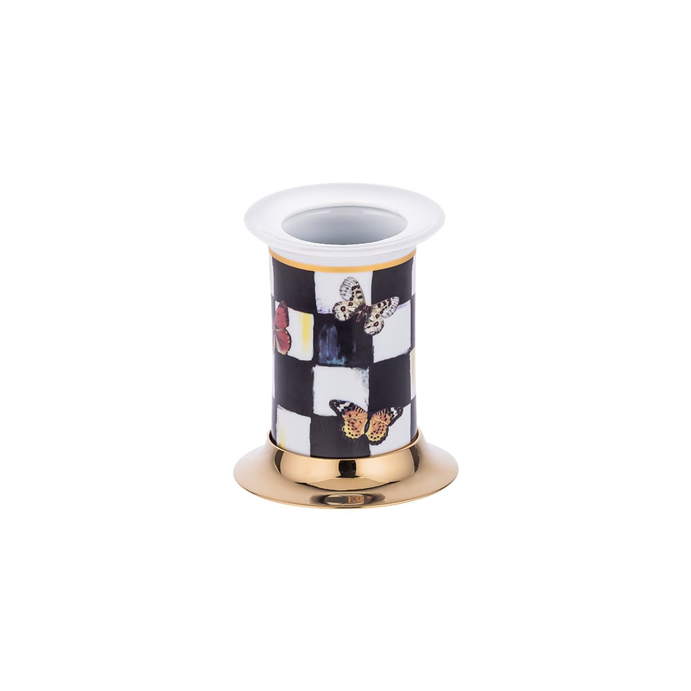 Pure ConceptGeometrik Checkers / Pvd Gold Set Üstü Diş Fırçalık
