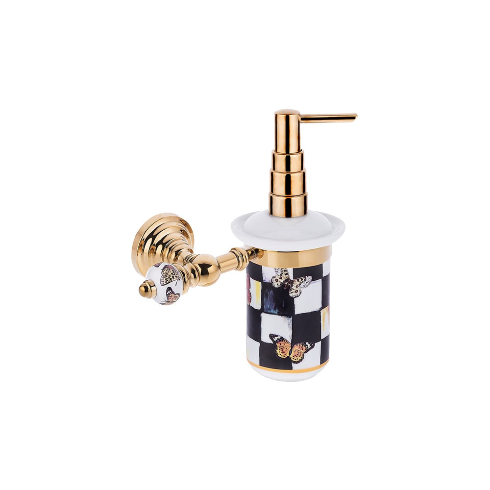 Pure ConceptGeometrik Checkers / Pvd Gold Montajlı Sıvı Sabunluk