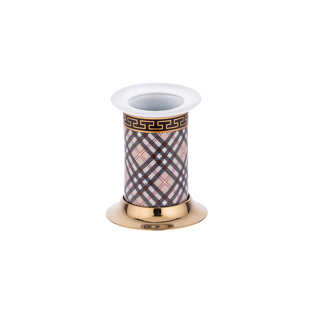 Pure ConceptGeometrik Ekose / Pvd Gold Set Üstü Diş Fırçalık