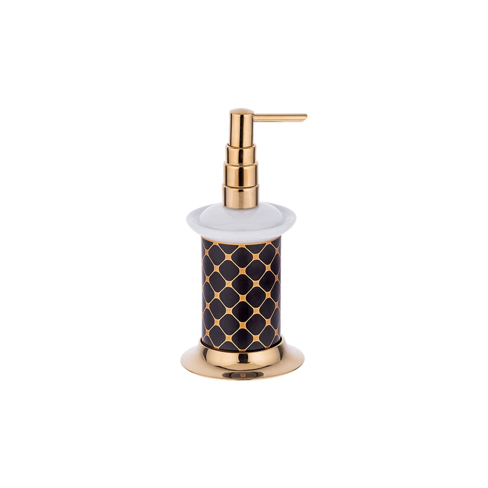 Pure ConceptGeometrik Siyah Altın / Pvd Gold Set Üstü Sıvı Sabunluk