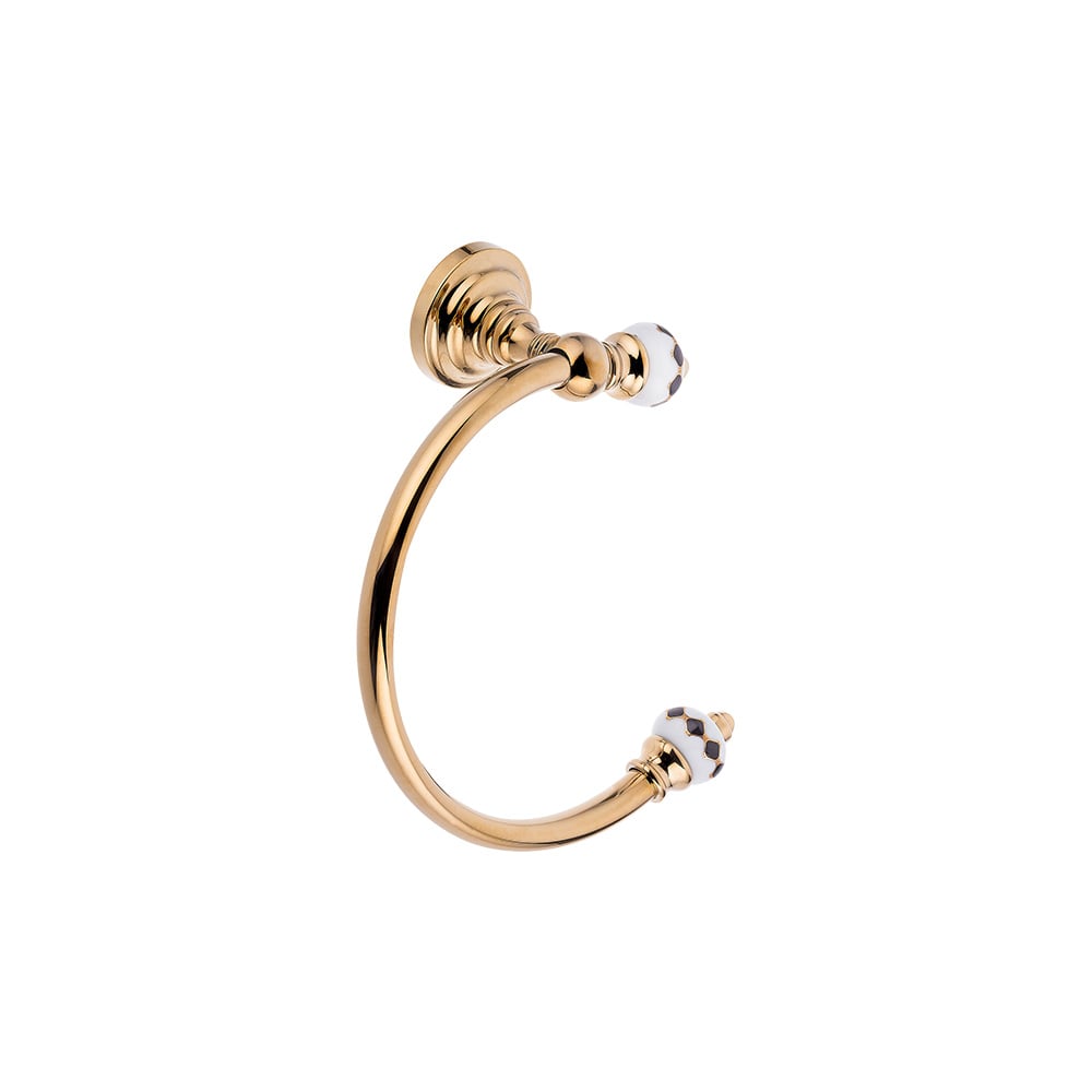 Pure ConceptGeometrik Siyah Altın / Pvd Gold Halka Havluluk